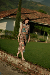 Cumbre Jungle Brown Print Vest
