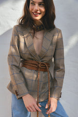 Kiwa Camel Tartan Blazer