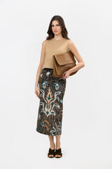 Anidar Jungle Brown Print Skirt