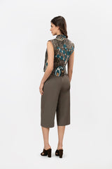 Cumbre Jungle Brown Print Vest
