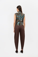 Cumbre Jungle Brown Print Vest