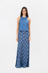 Remanso Skirt Blue Squares