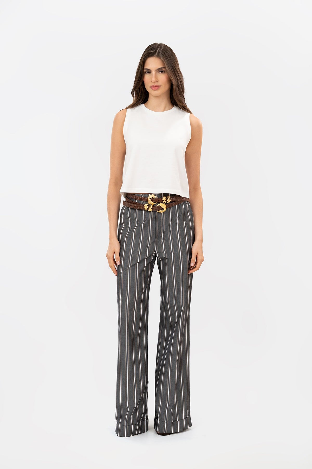 Leza Gray Stripes Pants
