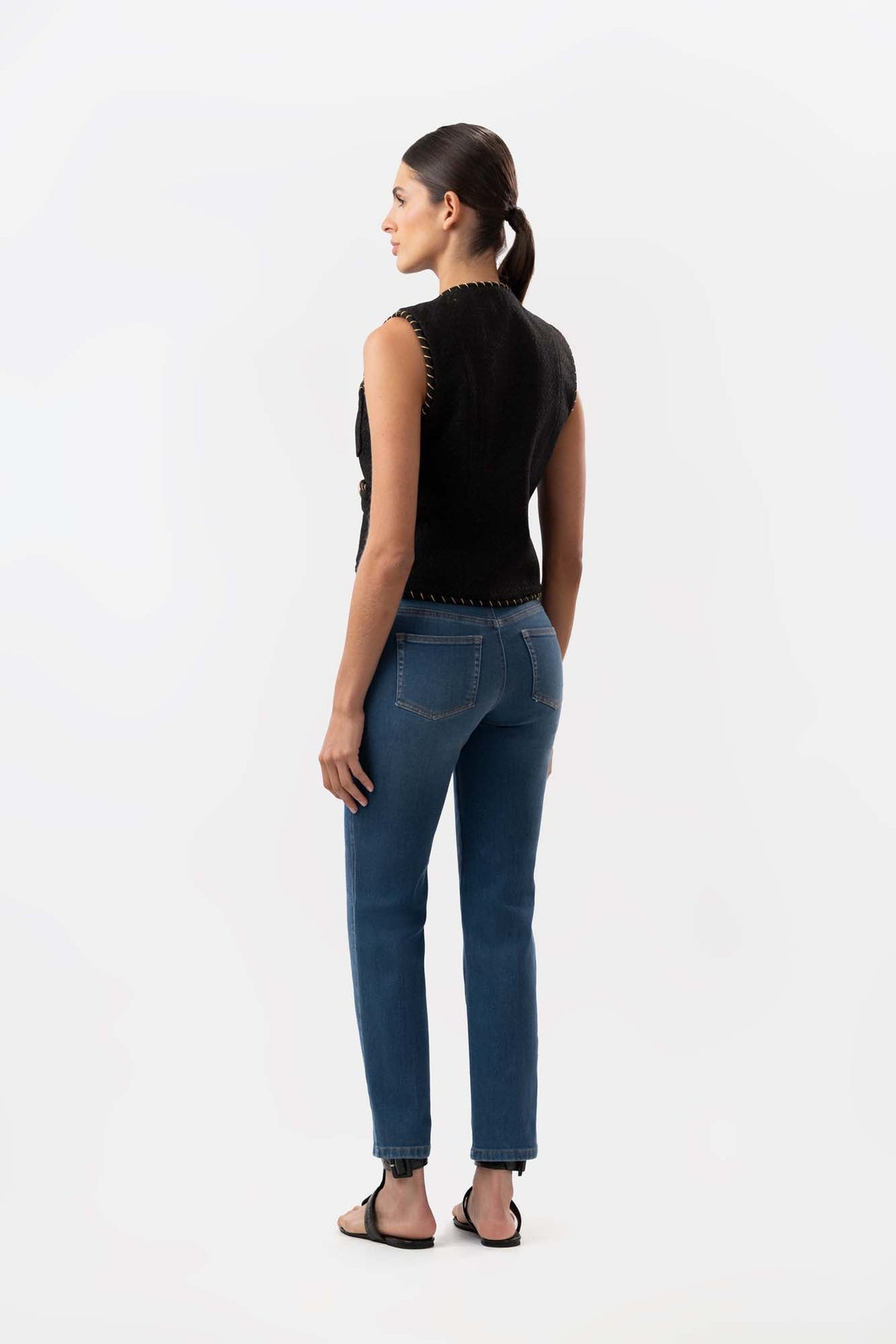 Cecil Leg Crop Blue Jeans