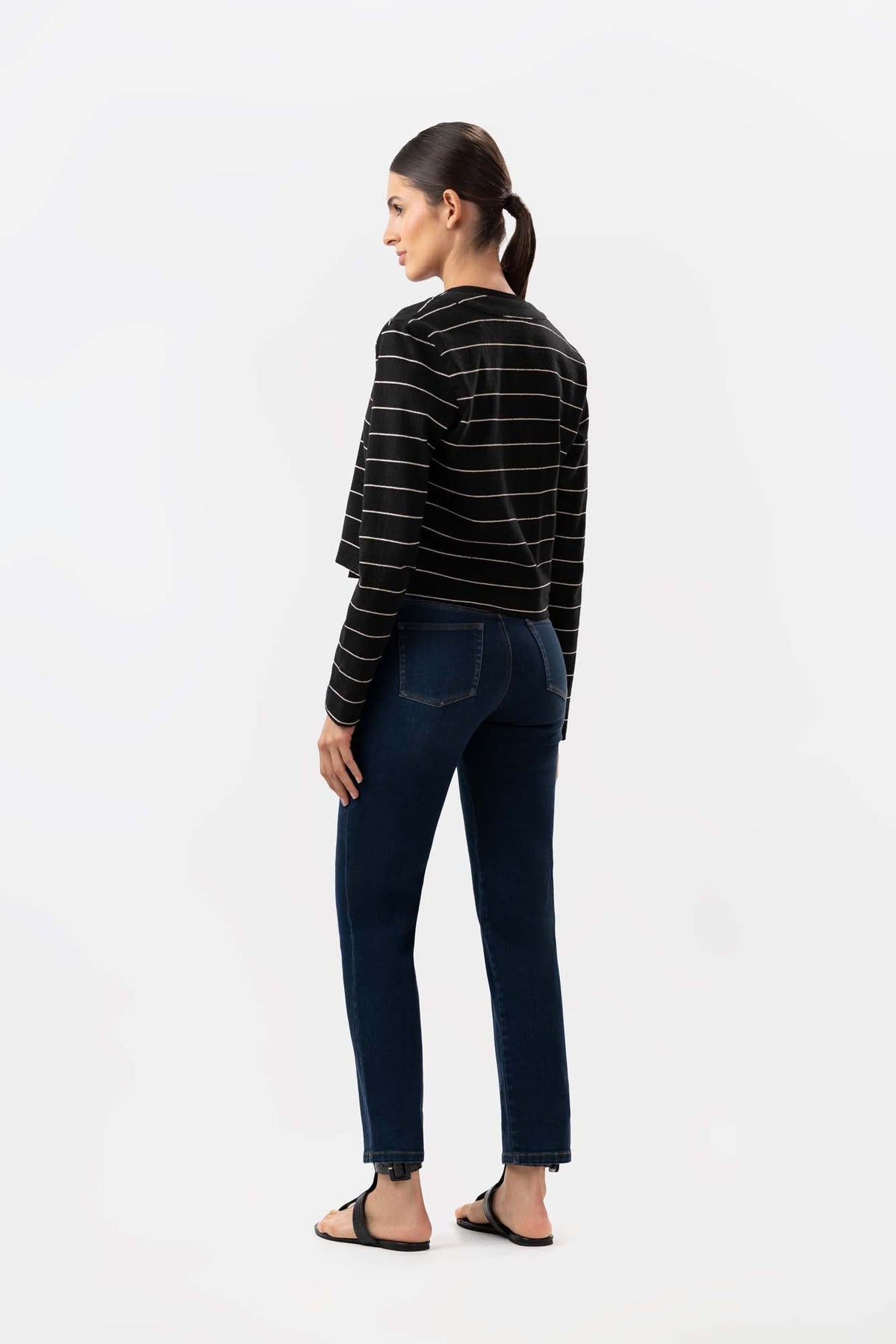 Cecil Leg Crop Dark Blue Jeans