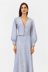 Delhi Blouse Colored Stripes