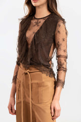 Velia Brown Blouse