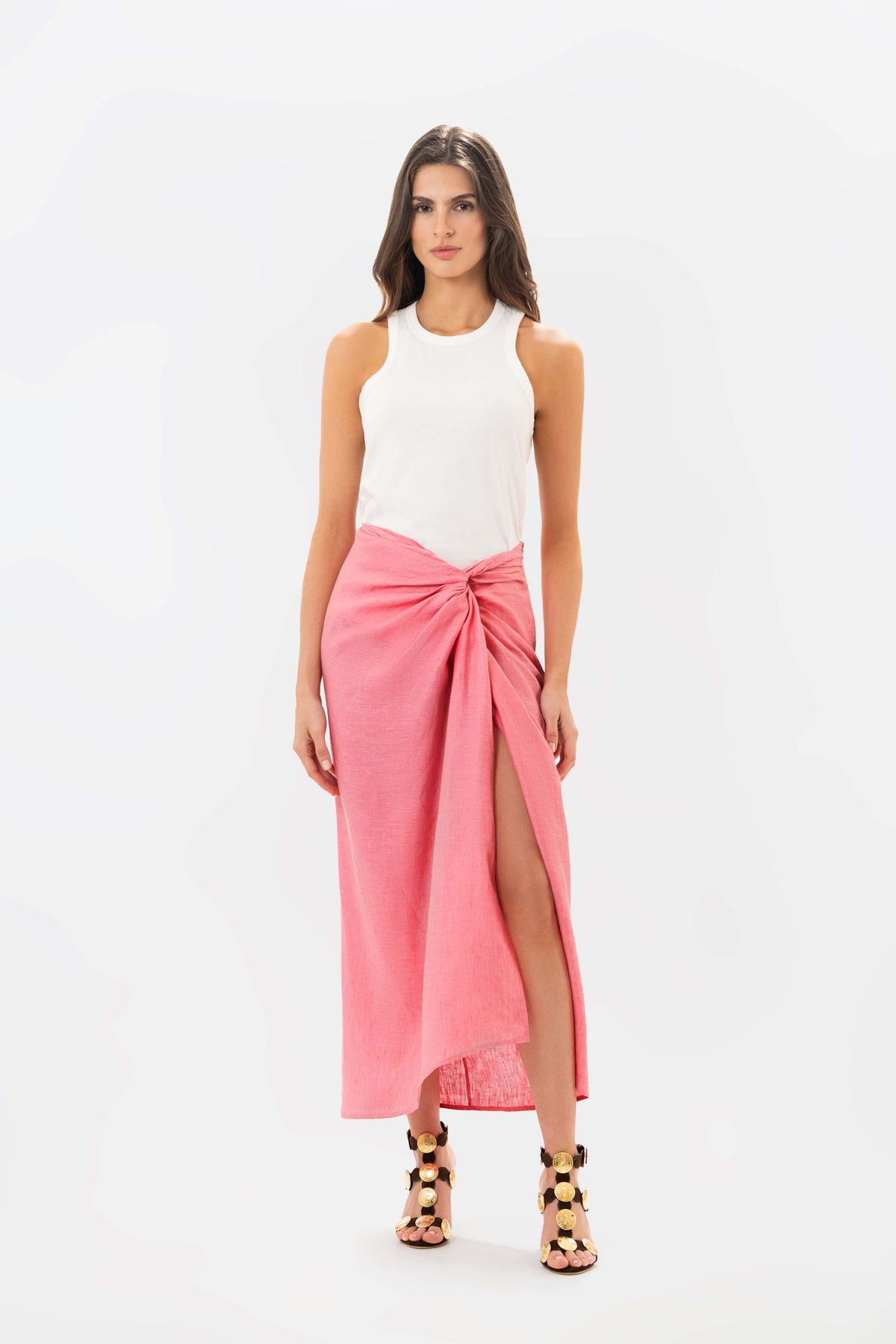 Elara Lava Red Skirt