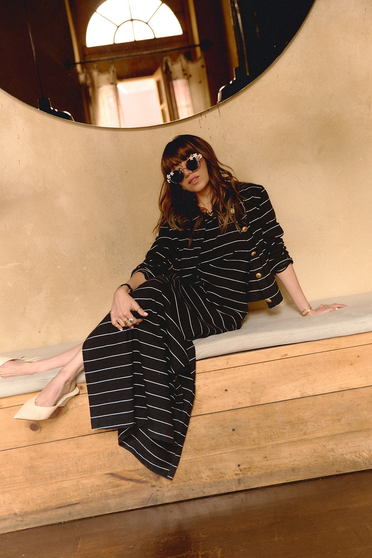 Simone Ivory Black Dress