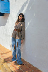 Kiwa Camel Tartan Blazer