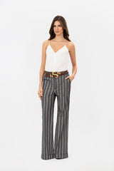 Leza Gray Stripes Pants