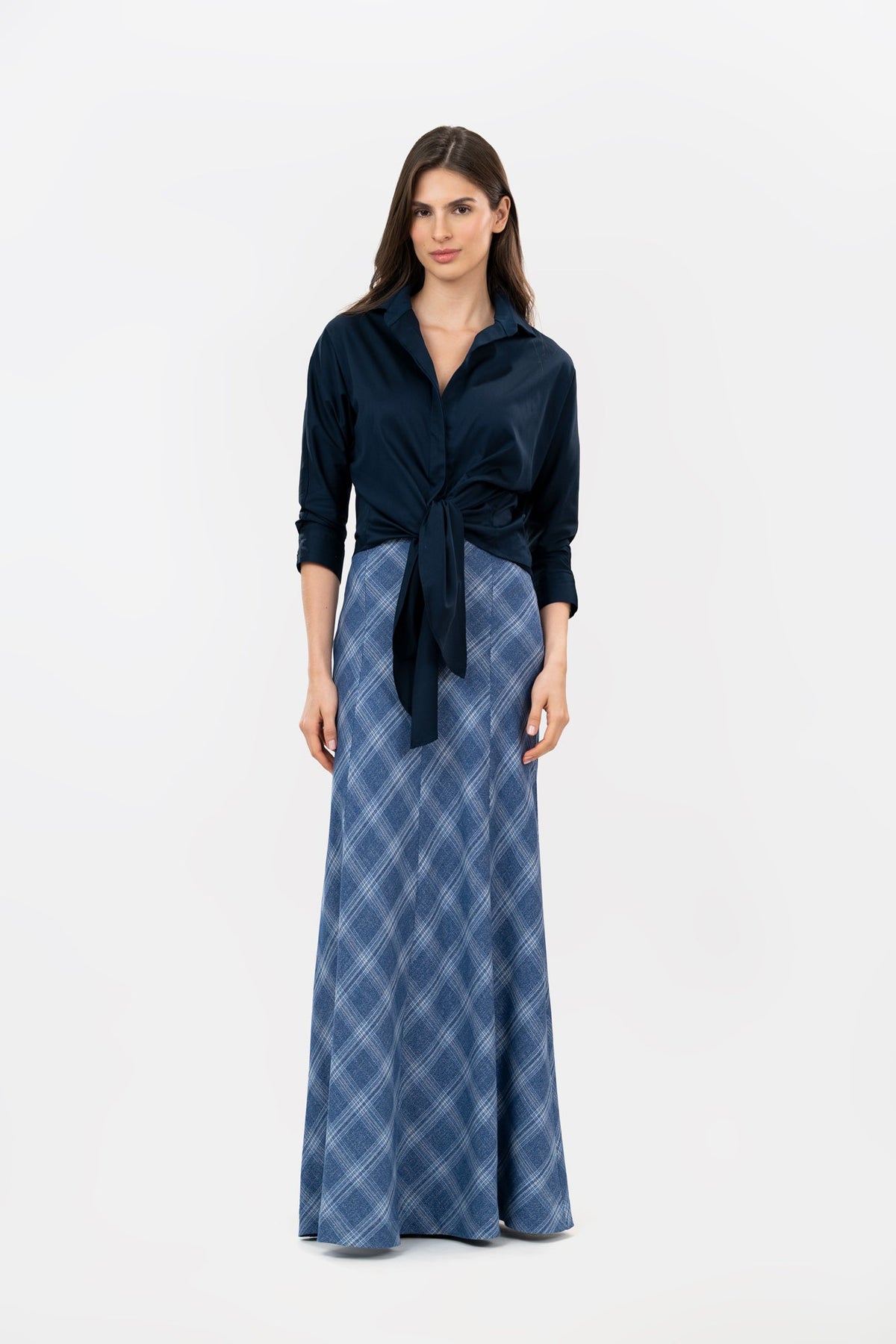 Remanso Skirt Blue Squares