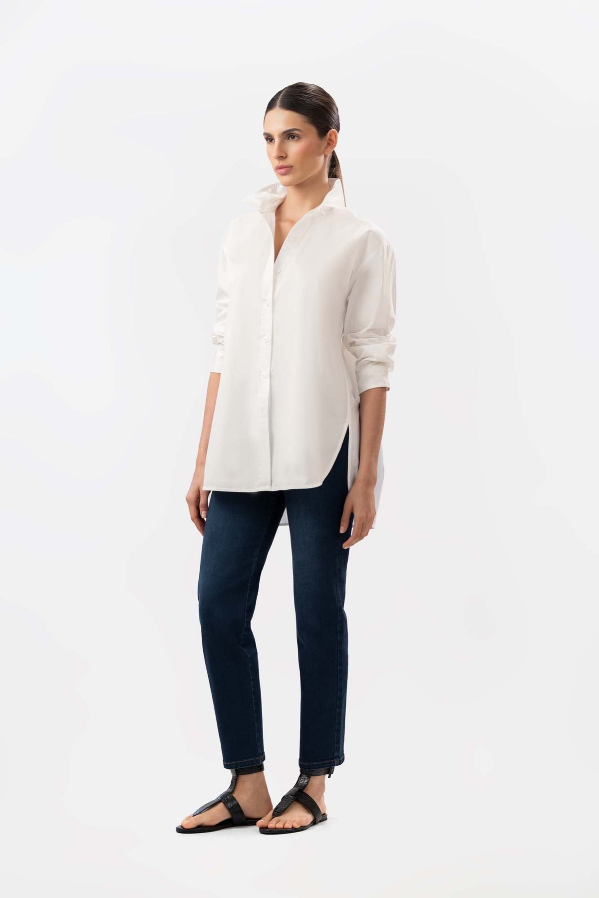 Cecil Leg Crop Dark Blue Jeans