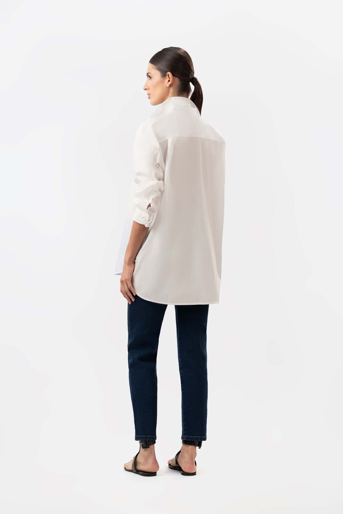 Cecil Leg Crop Dark Blue Jeans