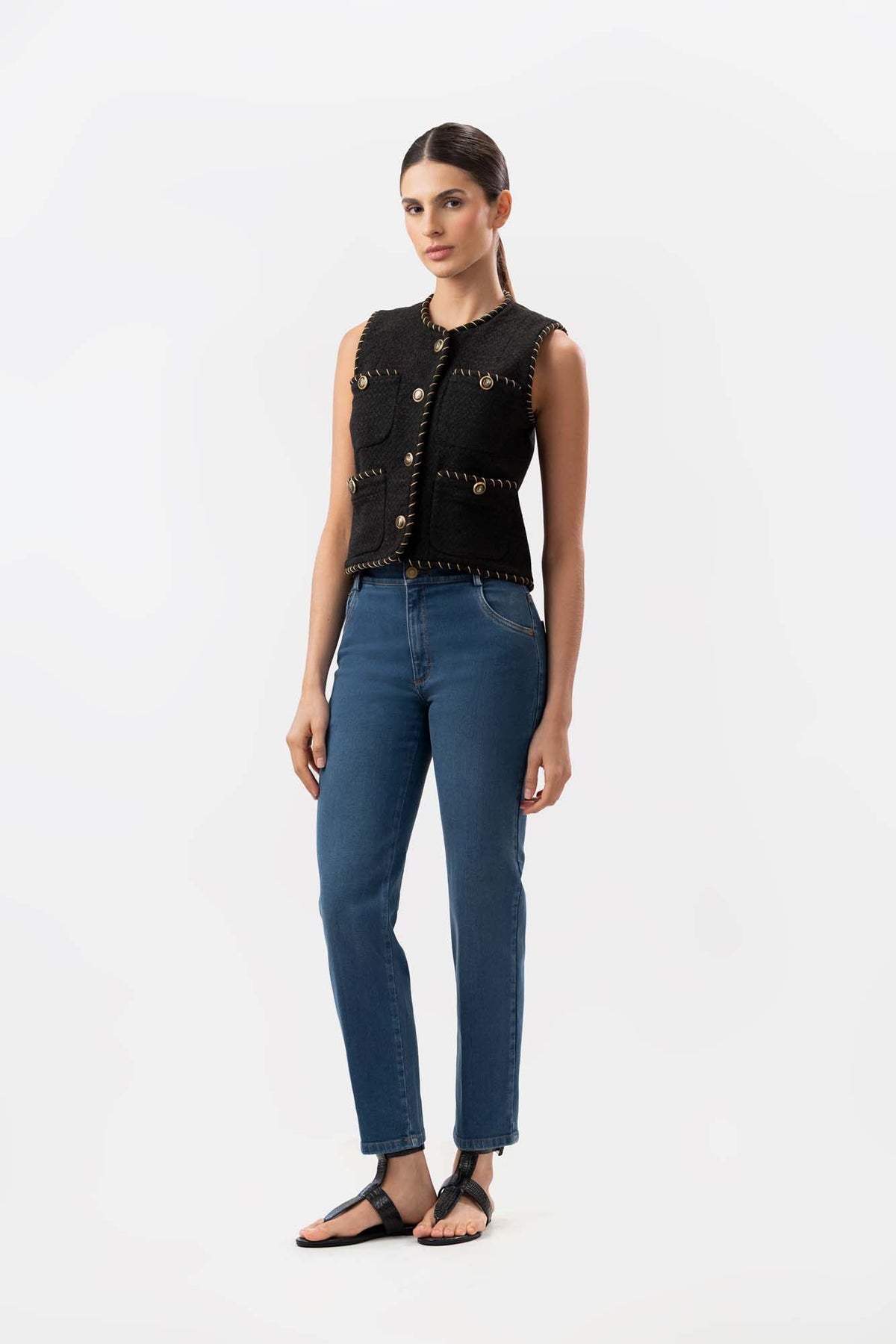 Cecil Leg Crop Blue Jeans