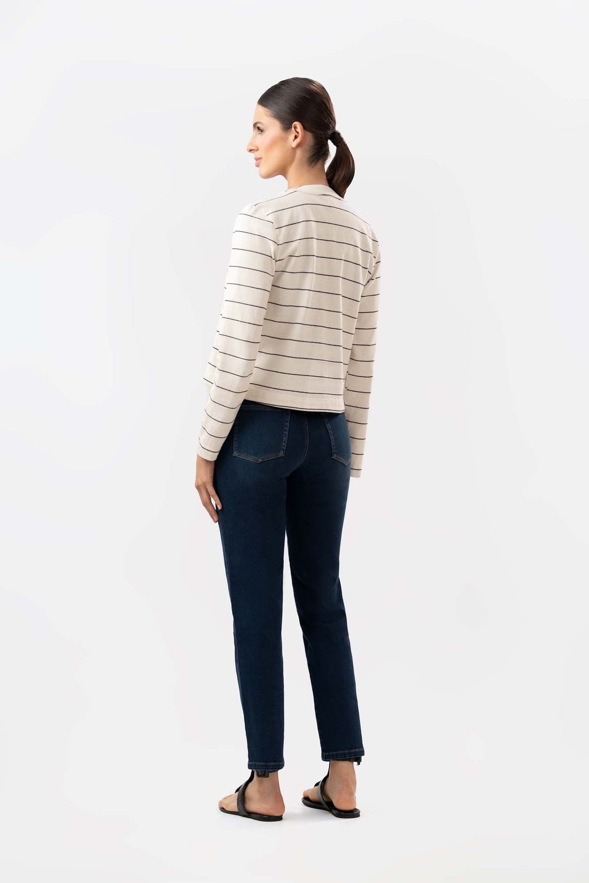 Cecil Leg Crop Dark Blue Jeans