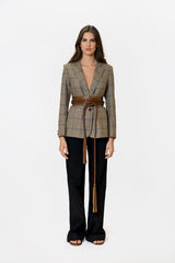 Kiwa Camel Tartan Blazer