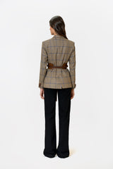 Kiwa Camel Tartan Blazer