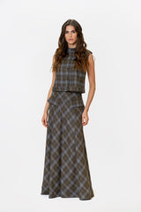 Real Brown Tartan Skirt