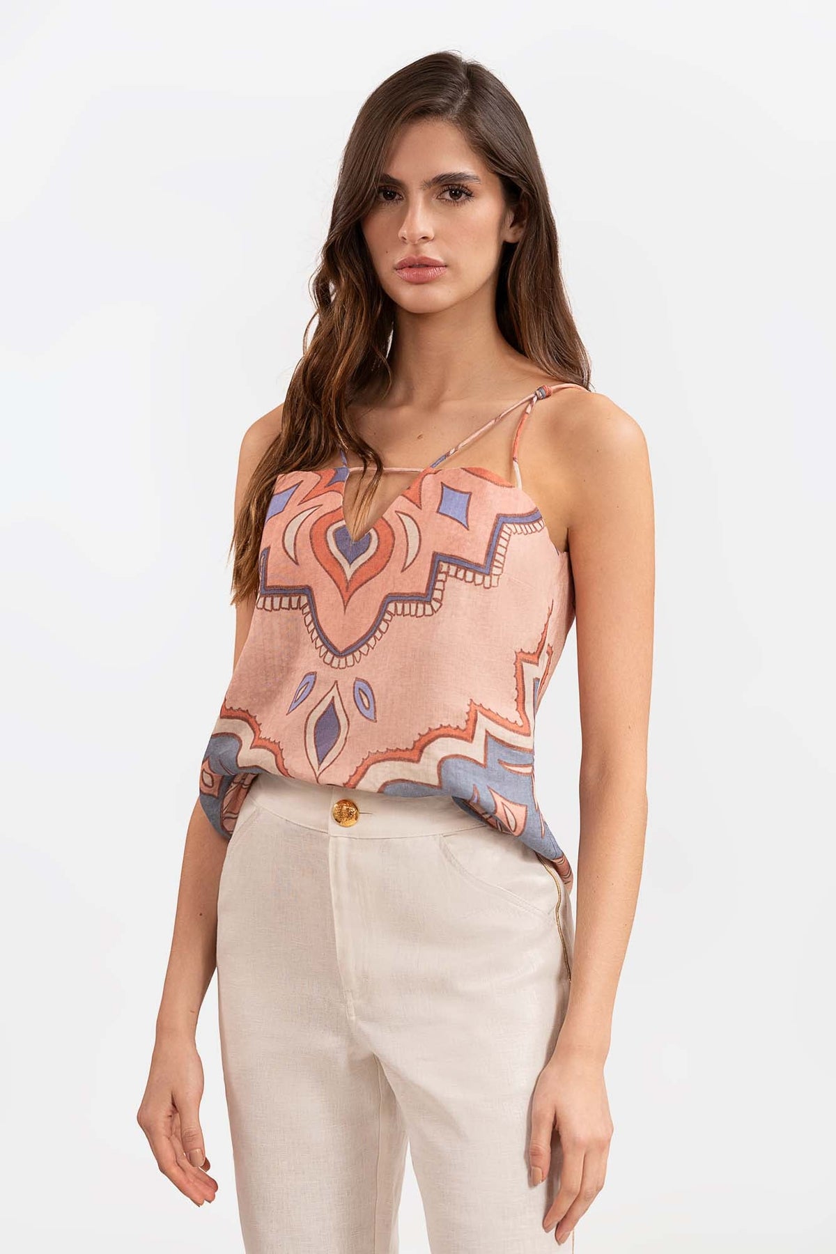 Capella Pink Blue Blouse