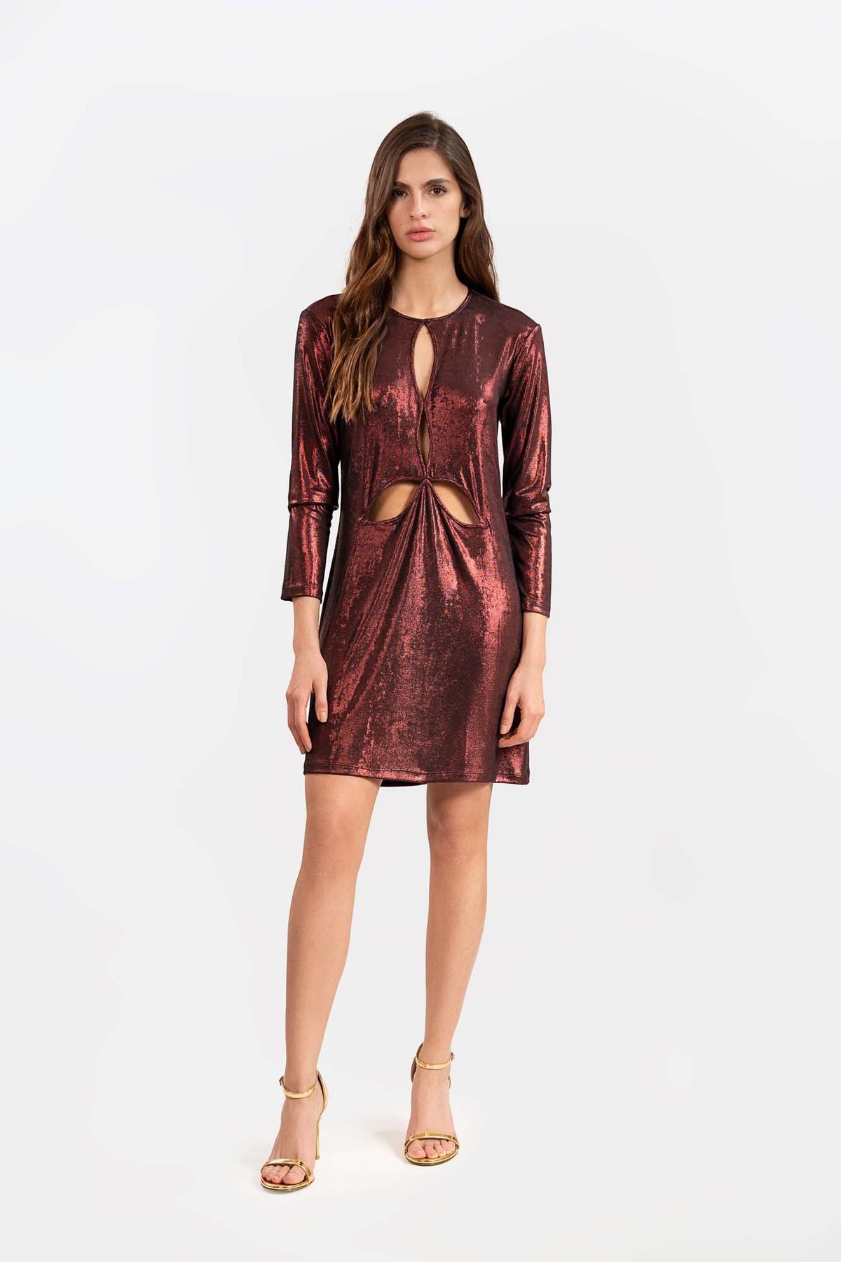Calista Burgundy Dress