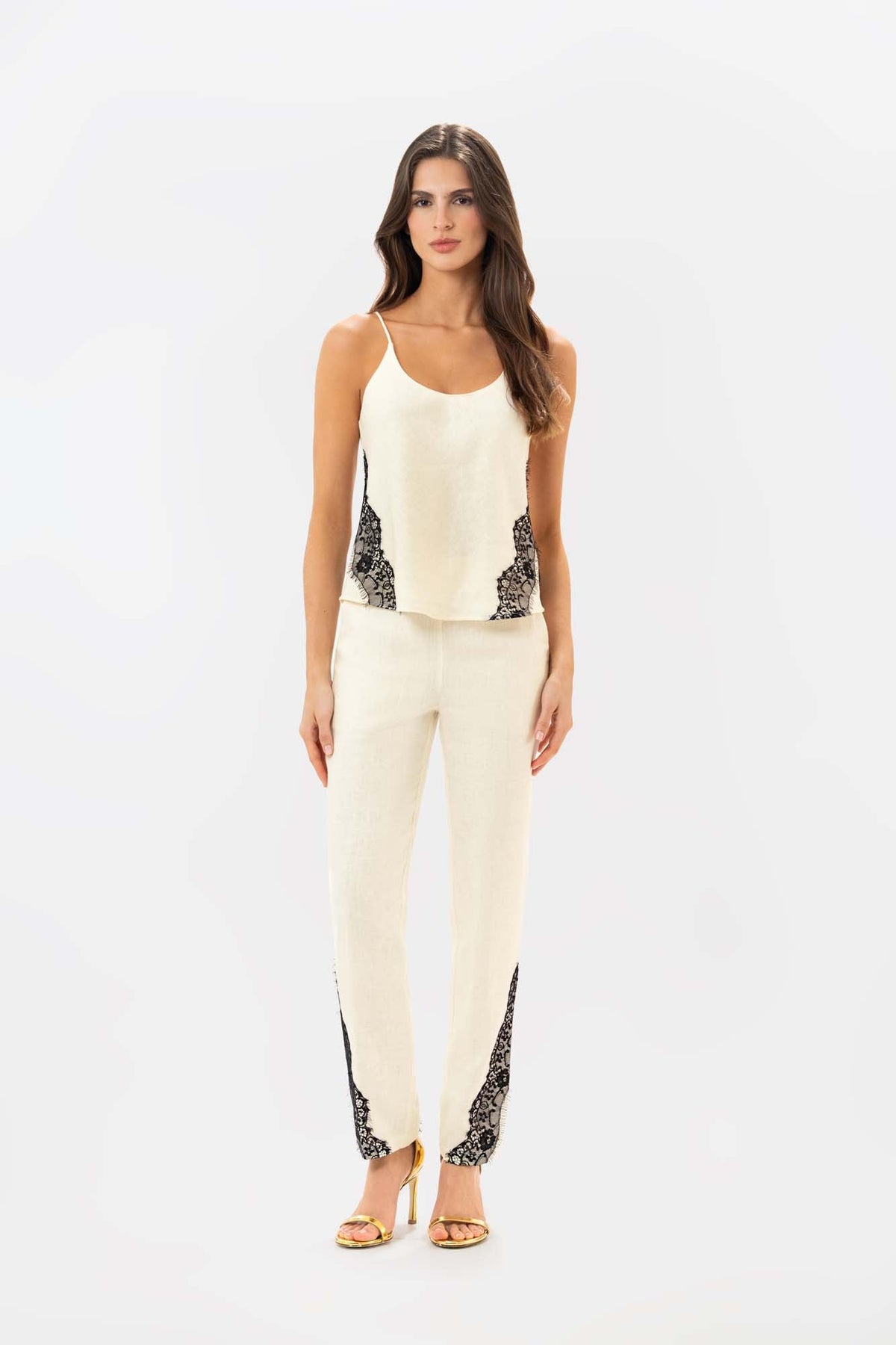 Ivara Ivory Black Pants