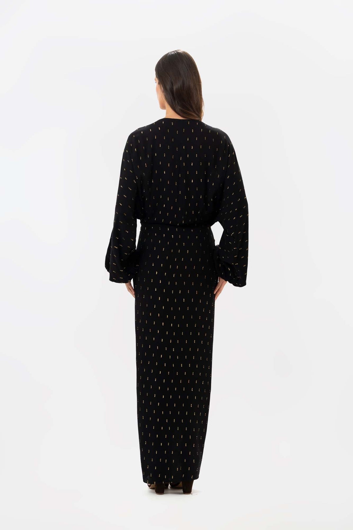 Delia Black Gold Dress