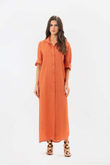 Deriva Solar Orange Dress