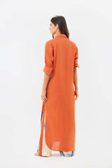 Deriva Solar Orange Dress