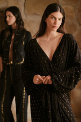 Delia Black Gold Dress
