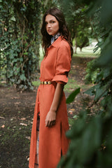 Deriva Solar Orange Dress