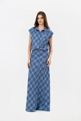 Eje Blue Squares Blouse