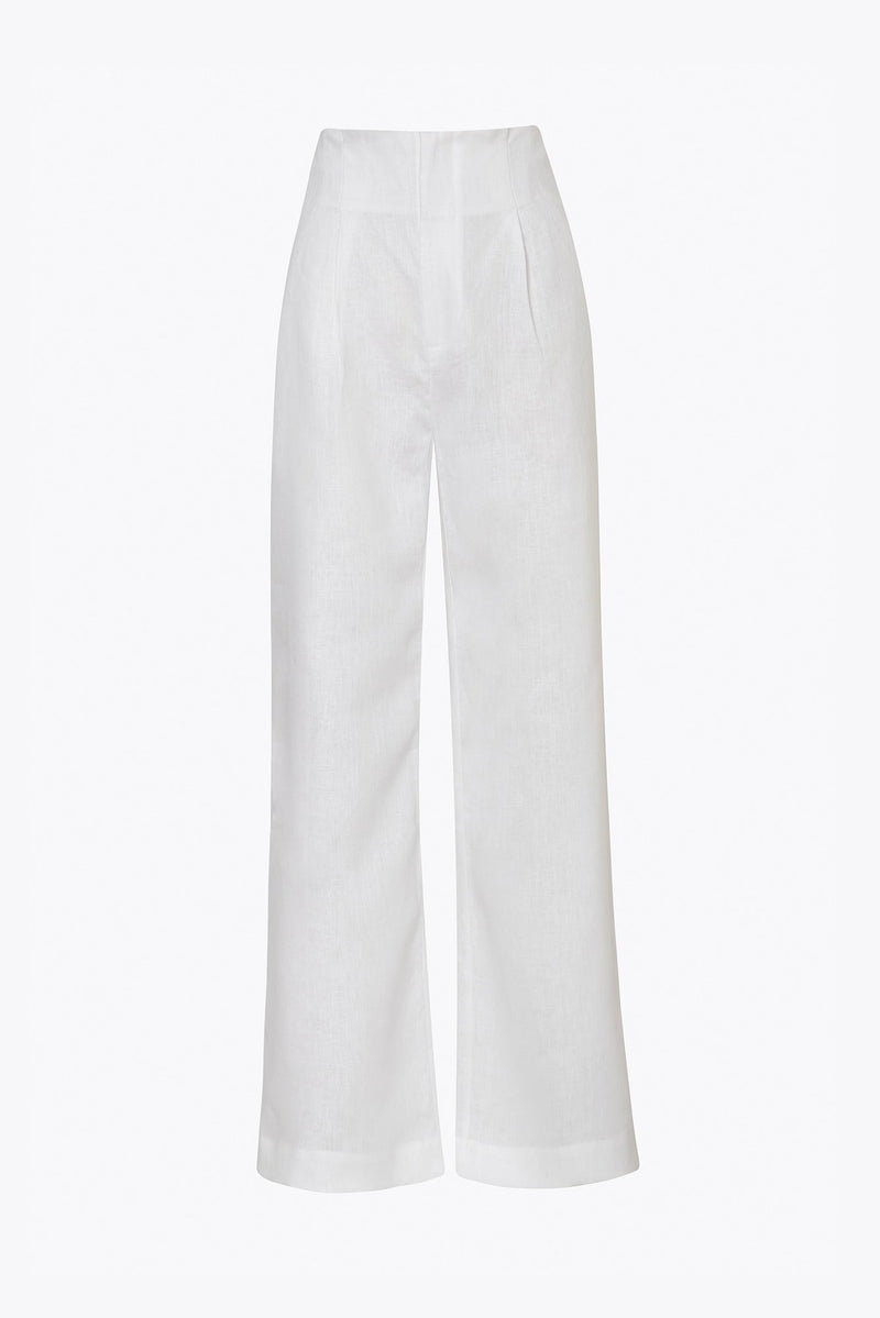 Relato White Linen Pants