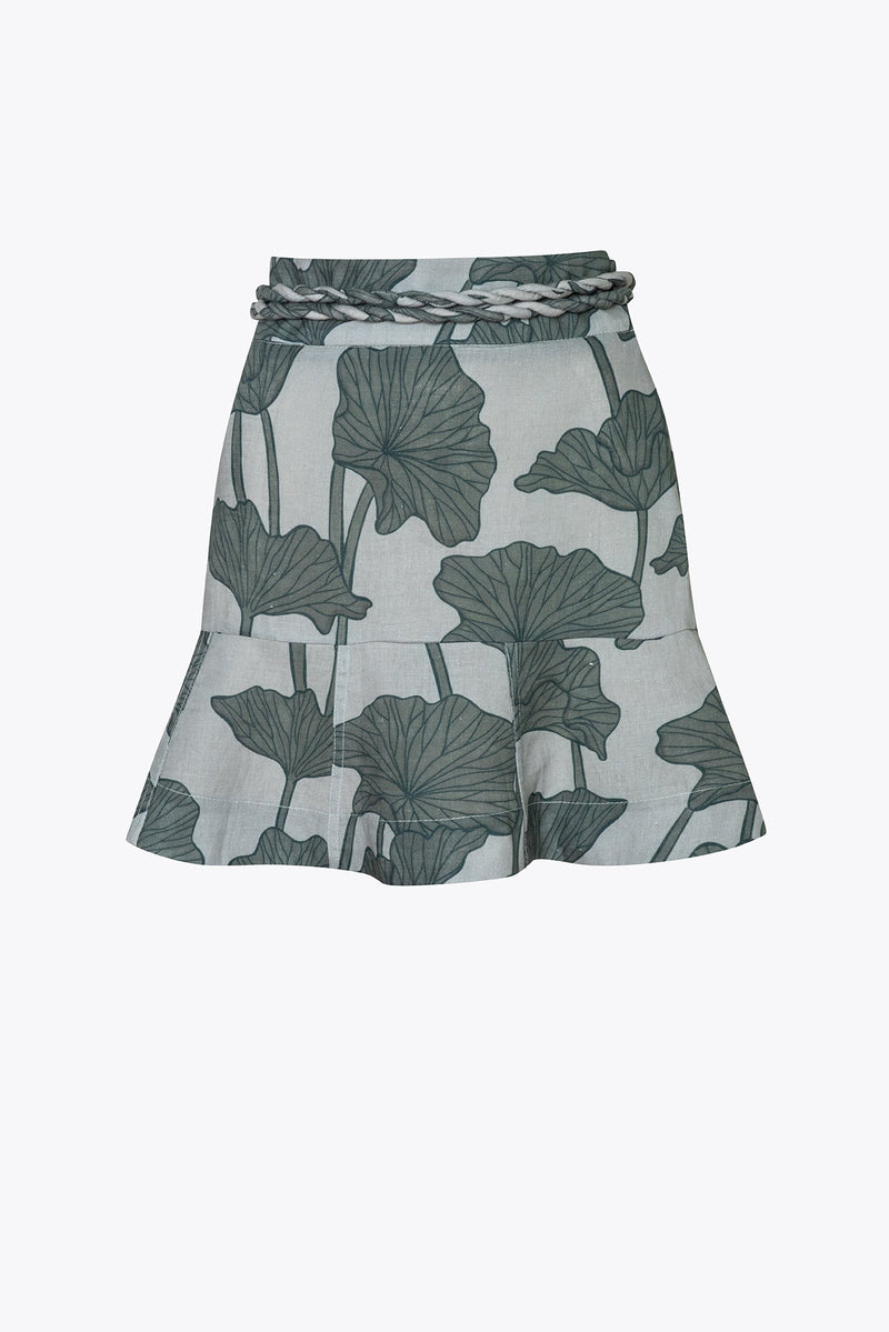 Nenúfar Floral Green Skirt