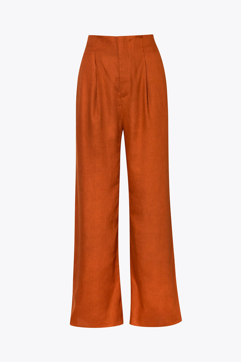 Relato Terracotta Linen Pants