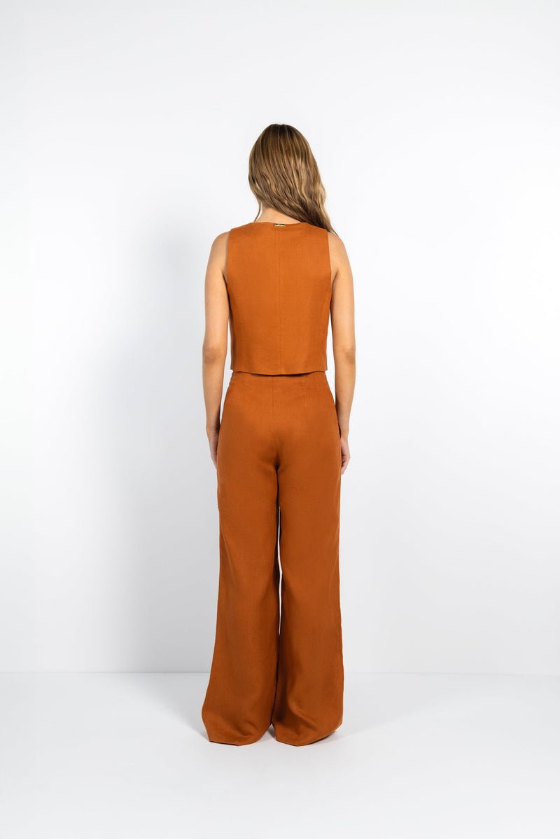 Relato Terracotta Linen Pants